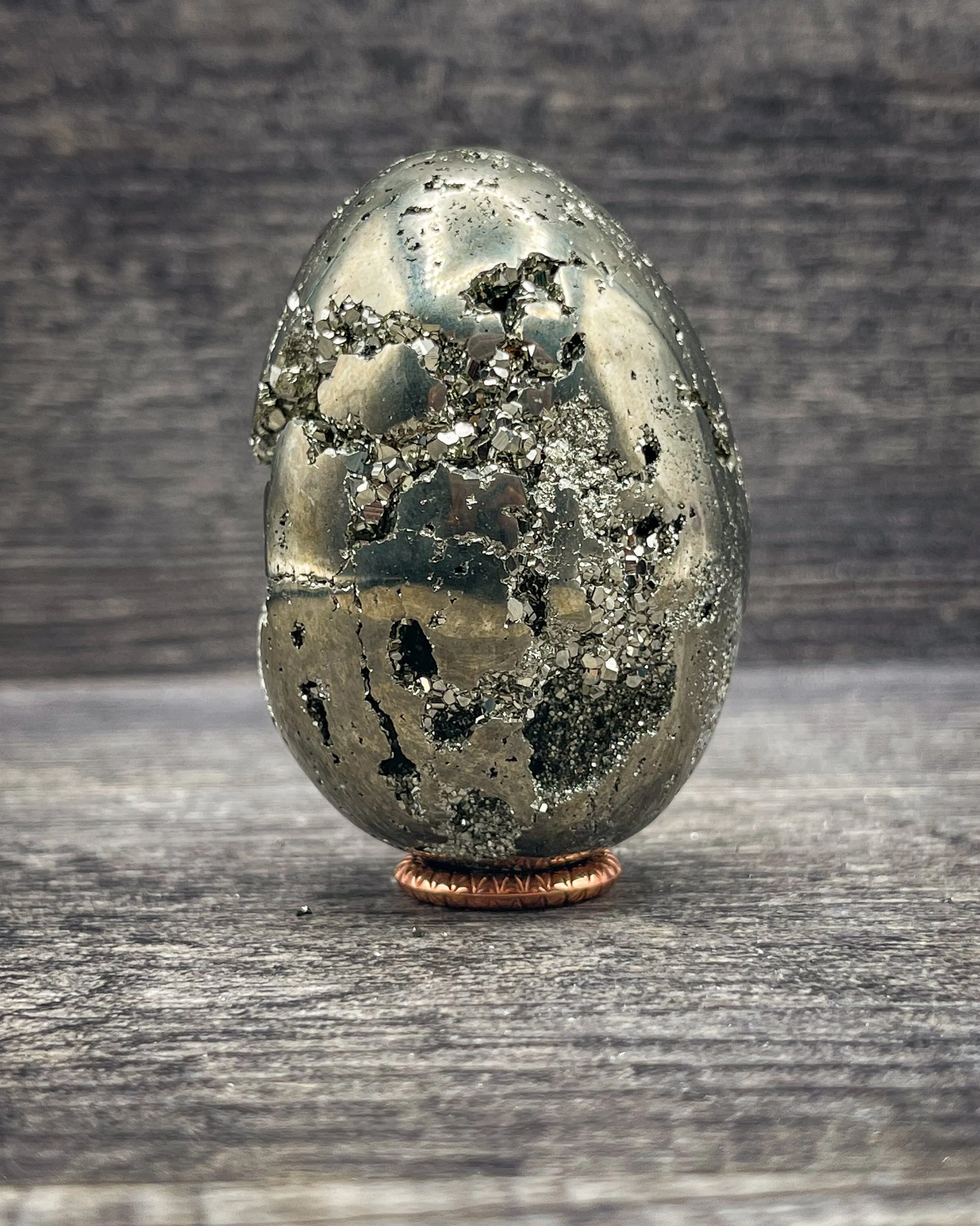 Pyrite Egg Carving, 245g