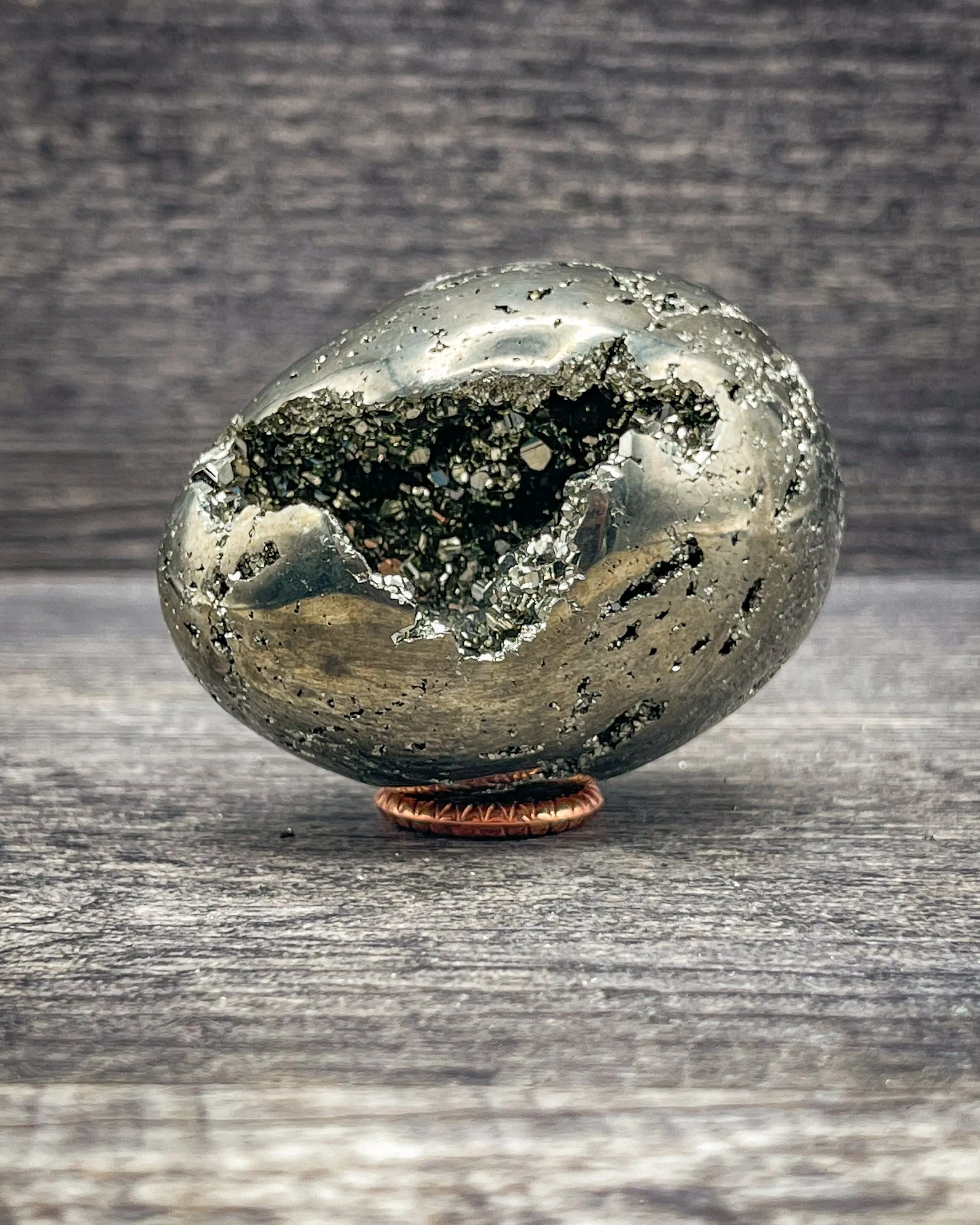 Pyrite Egg Carving, 245g