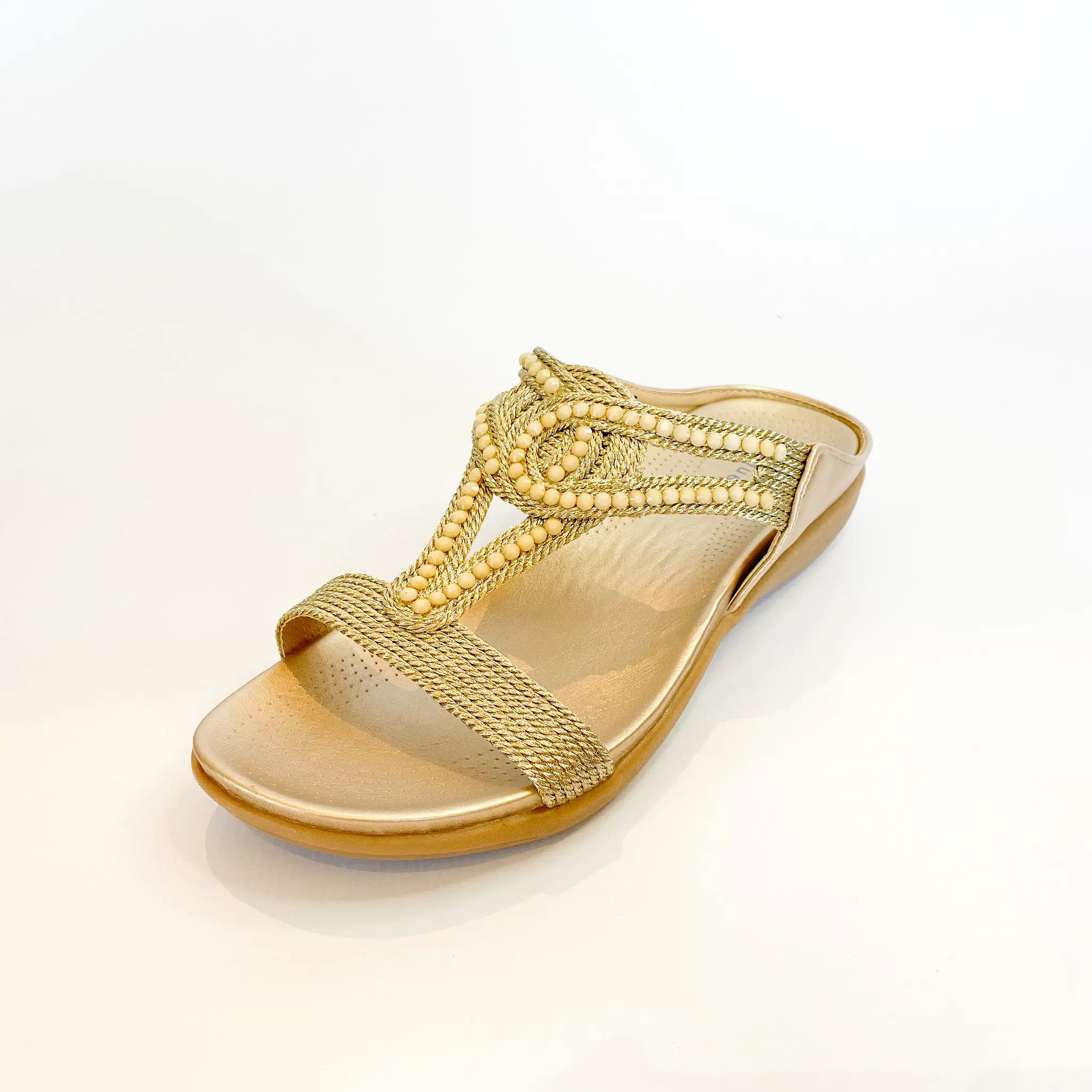 Queue gold beaded sandal