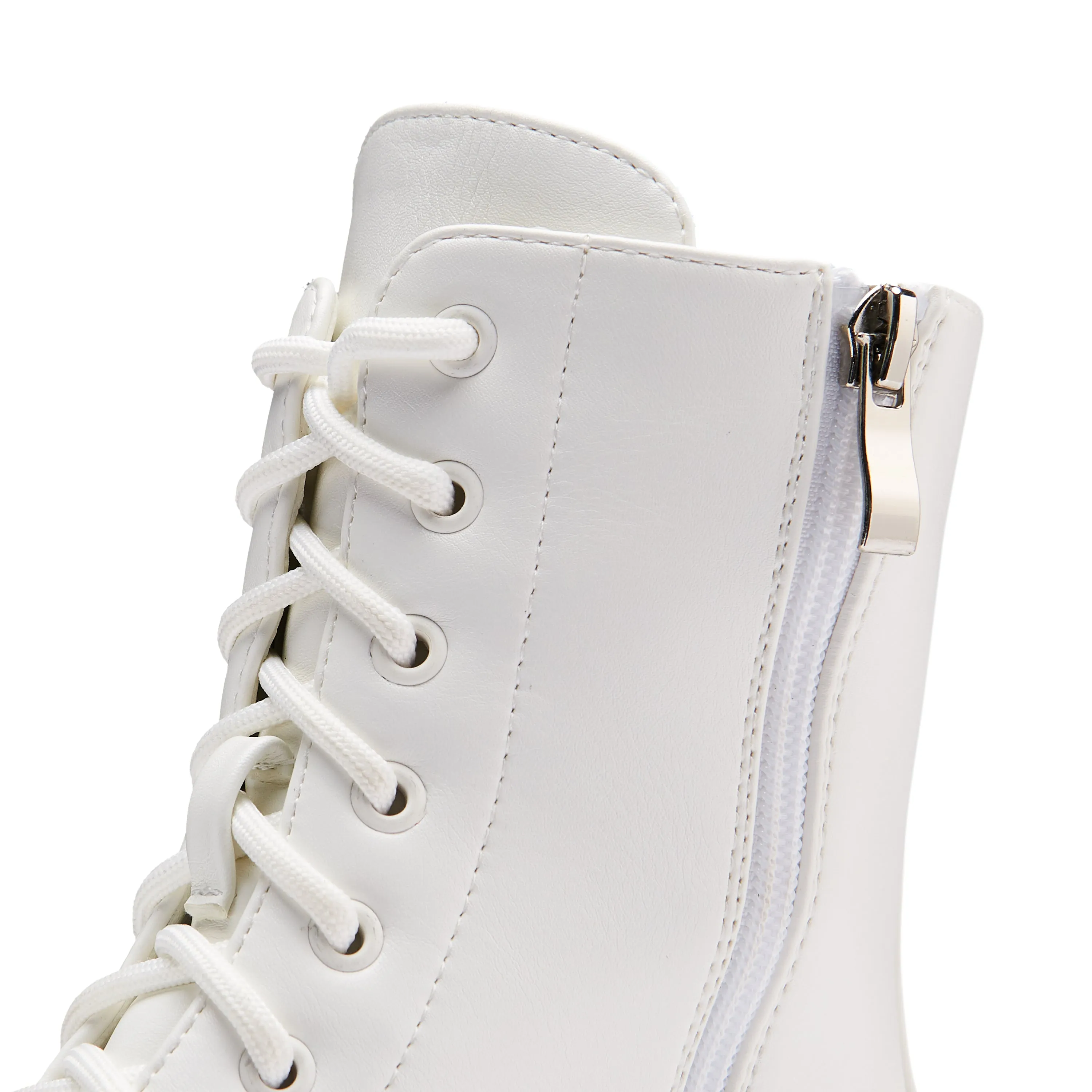 Rancor Lace Up Monster Platform Boots - White