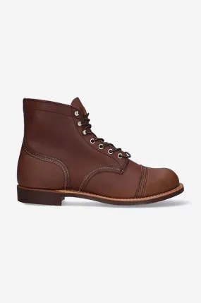 Red Wing leather shoes Iron Ranger men's brown color 8111