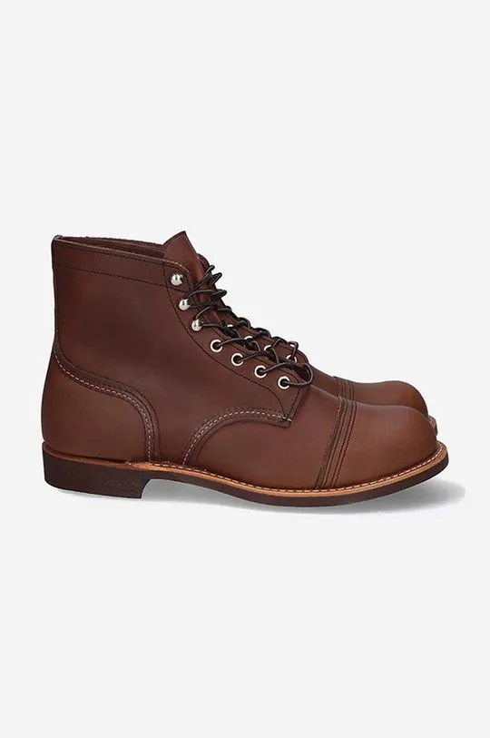 Red Wing leather shoes Iron Ranger men's brown color 8111