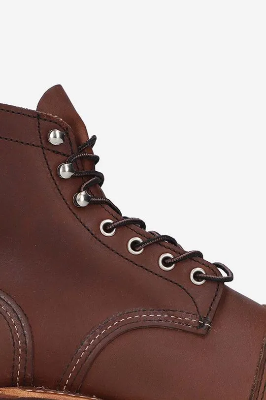 Red Wing leather shoes Iron Ranger men's brown color 8111