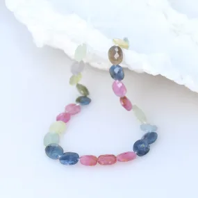 SAPPHIRE BEADS Faceted Multi Color Ovals 8