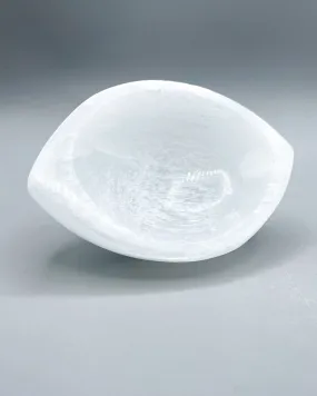 Selenite Leaf Bowl Carving