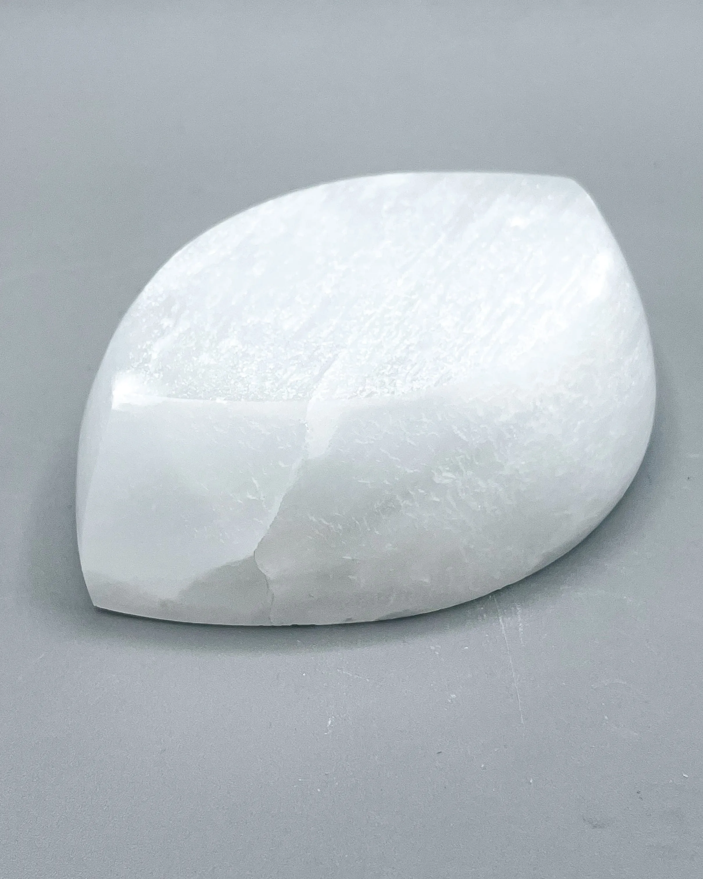 Selenite Leaf Bowl Carving