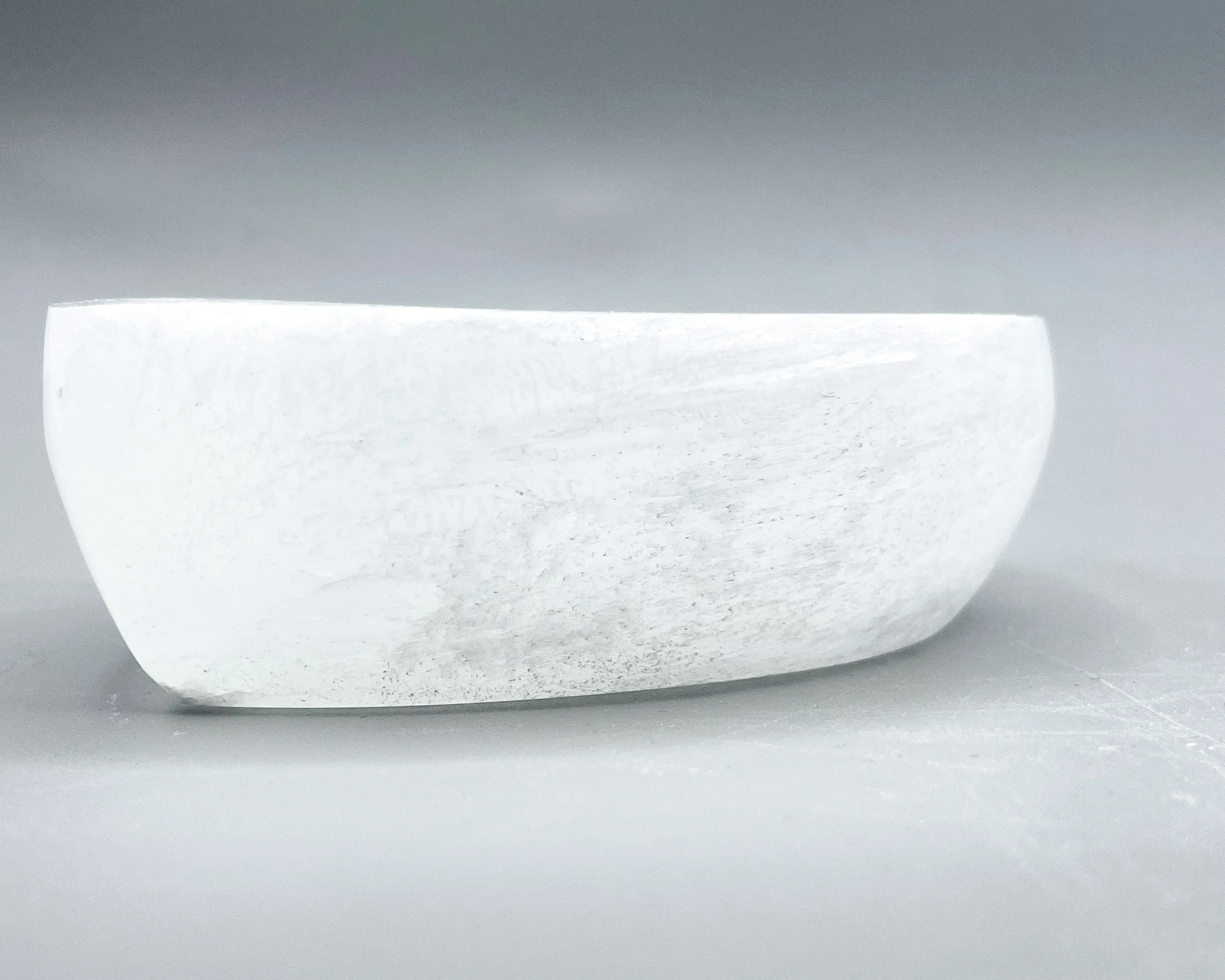 Selenite Leaf Bowl Carving