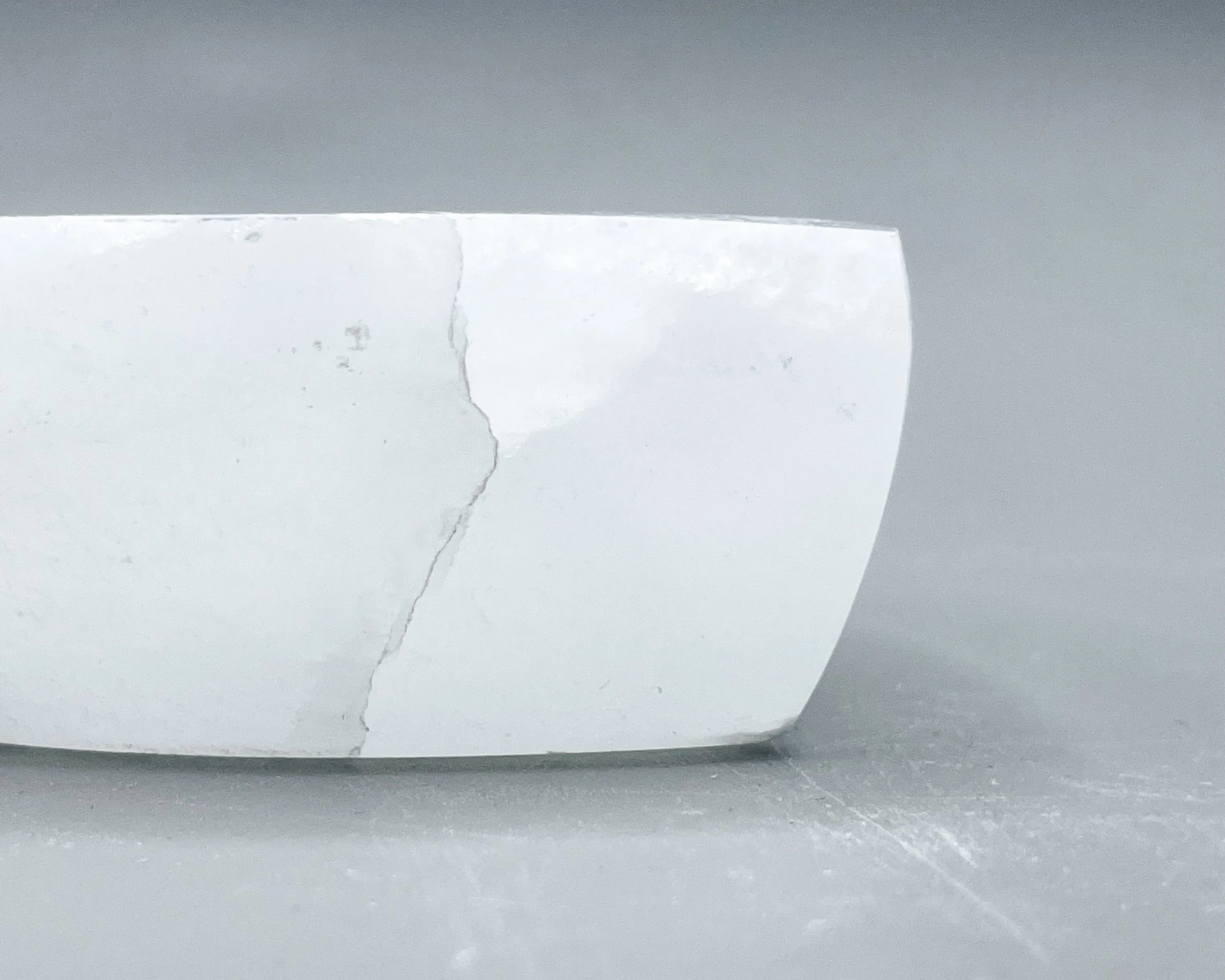 Selenite Leaf Bowl Carving