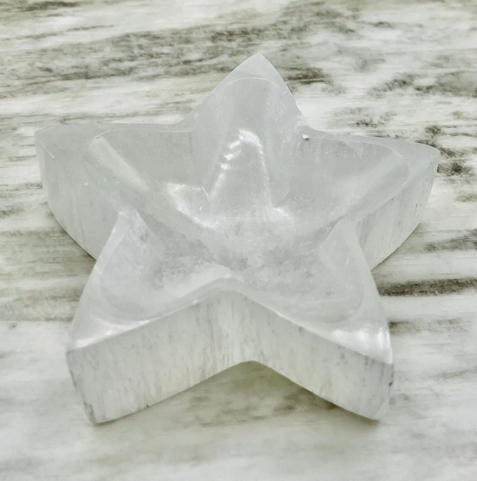 Selenite Star Bowl Carving