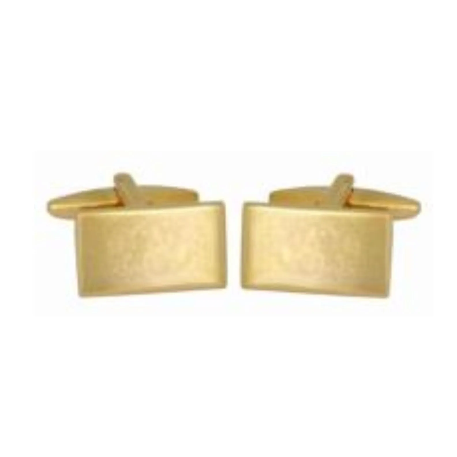 Shiny Rectangular Plain yellow gold plated cufflinks, have these engraved with your initials or personal message to make a truly