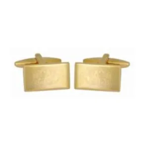 Shiny Rectangular Plain yellow gold plated cufflinks, have these engraved with your initials or personal message to make a truly