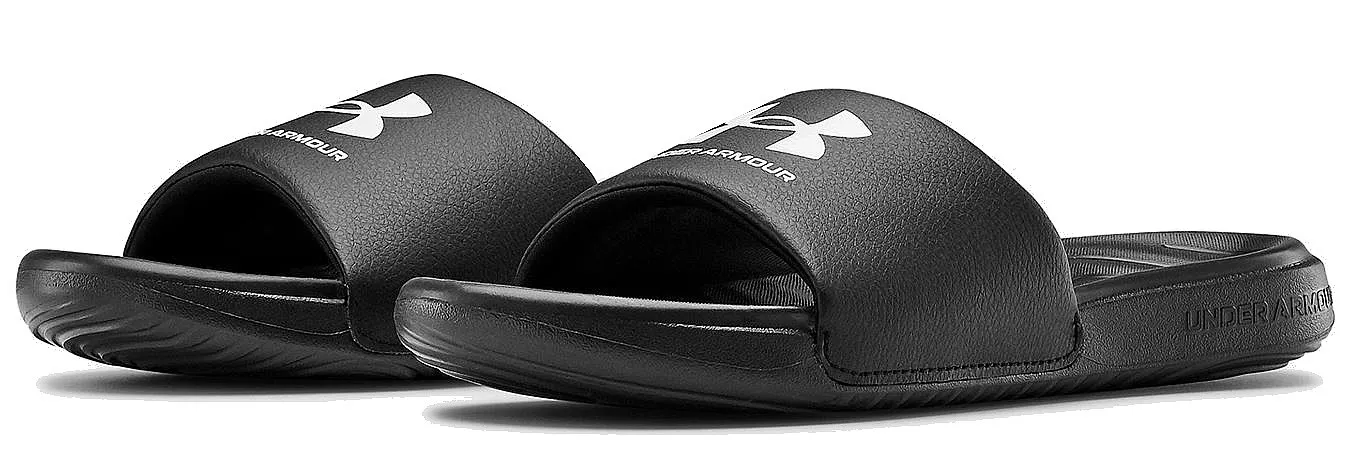 shoes Under Armour Ansa Fixed Slides - 004/Black/White - women´s