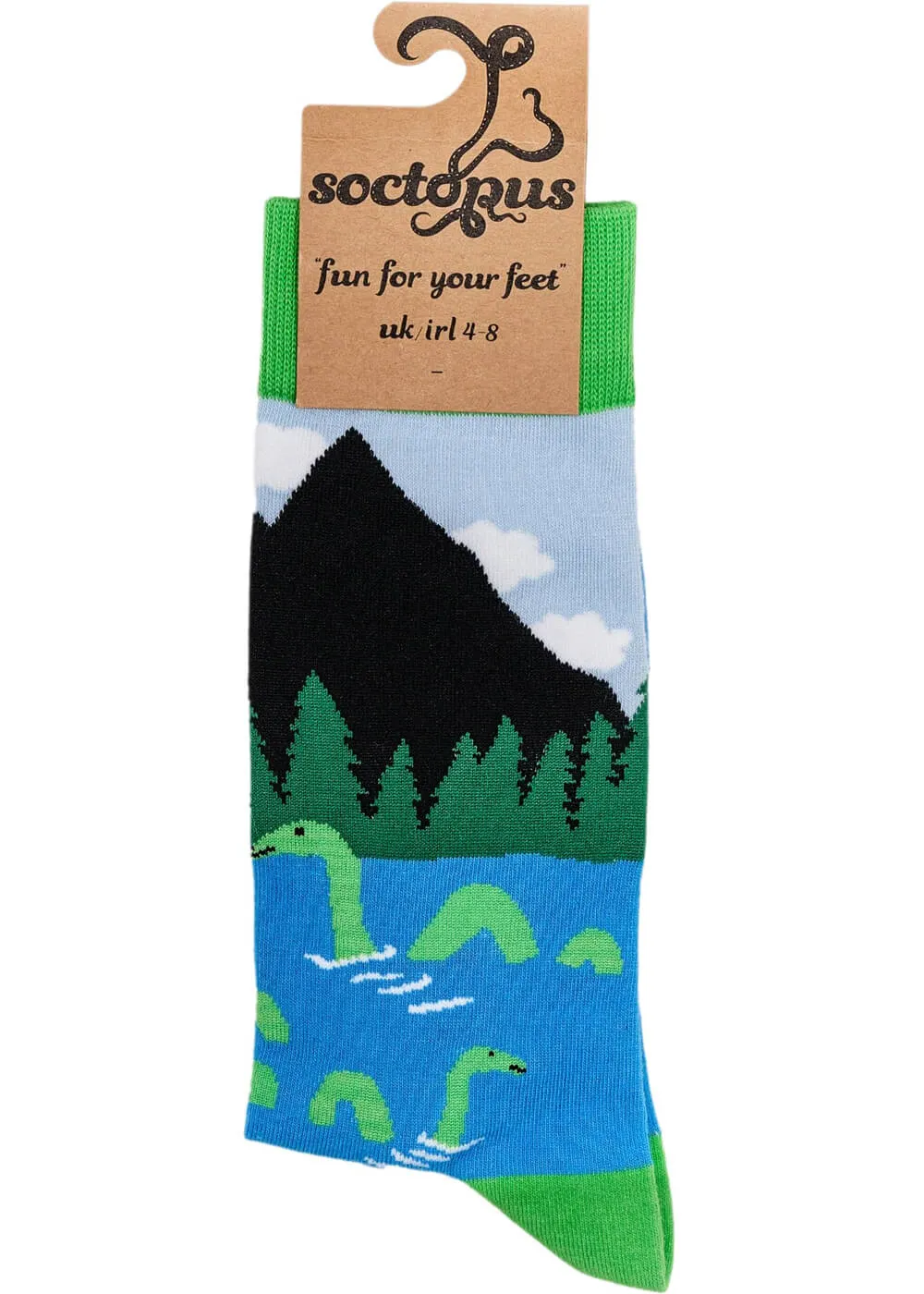 Soctopus Loch Ness Monster Nessie Socks Blue