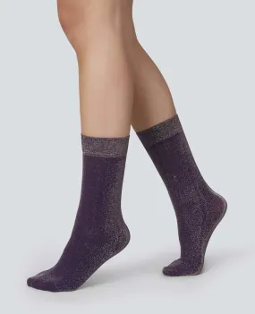 Swedish Stockings Ines Shimmery Socks Plum