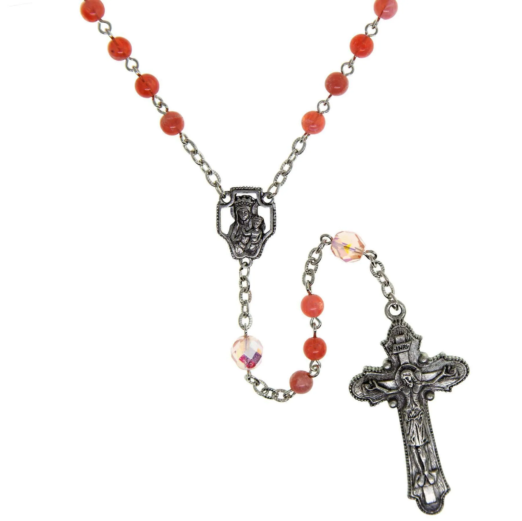 Symbols Of Faith Mary And Child & Crucifix Beaded Rosary