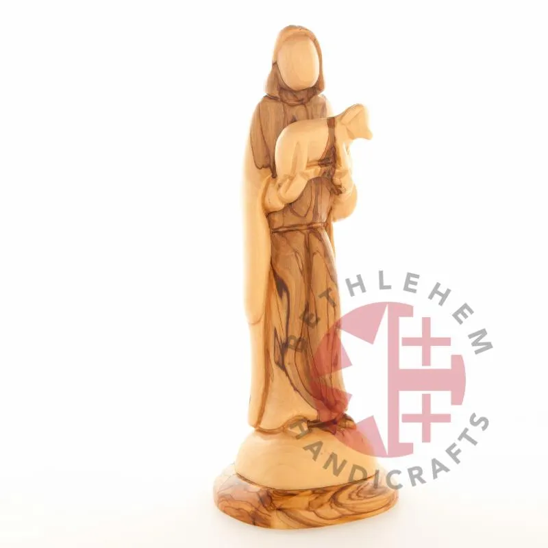 The Good Shepherd, Jesus Christ, 10 Wooden Abstract Carving