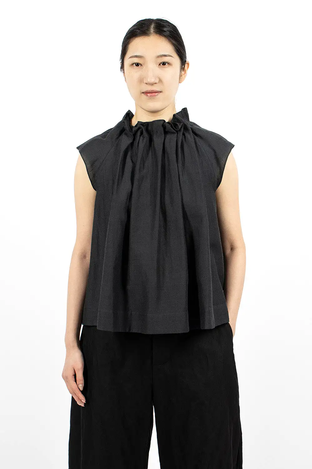 The Magician Top Soft Herringbone Charcoal