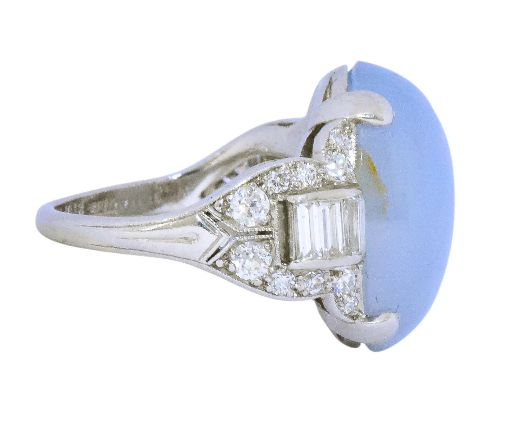 Tiffany & Co. Art Deco 21.00 CTW Star Sapphire Diamond Platinum Cocktail Ring