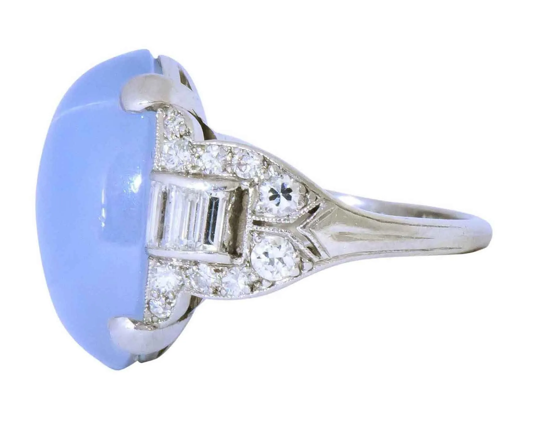 Tiffany & Co. Art Deco 21.00 CTW Star Sapphire Diamond Platinum Cocktail Ring