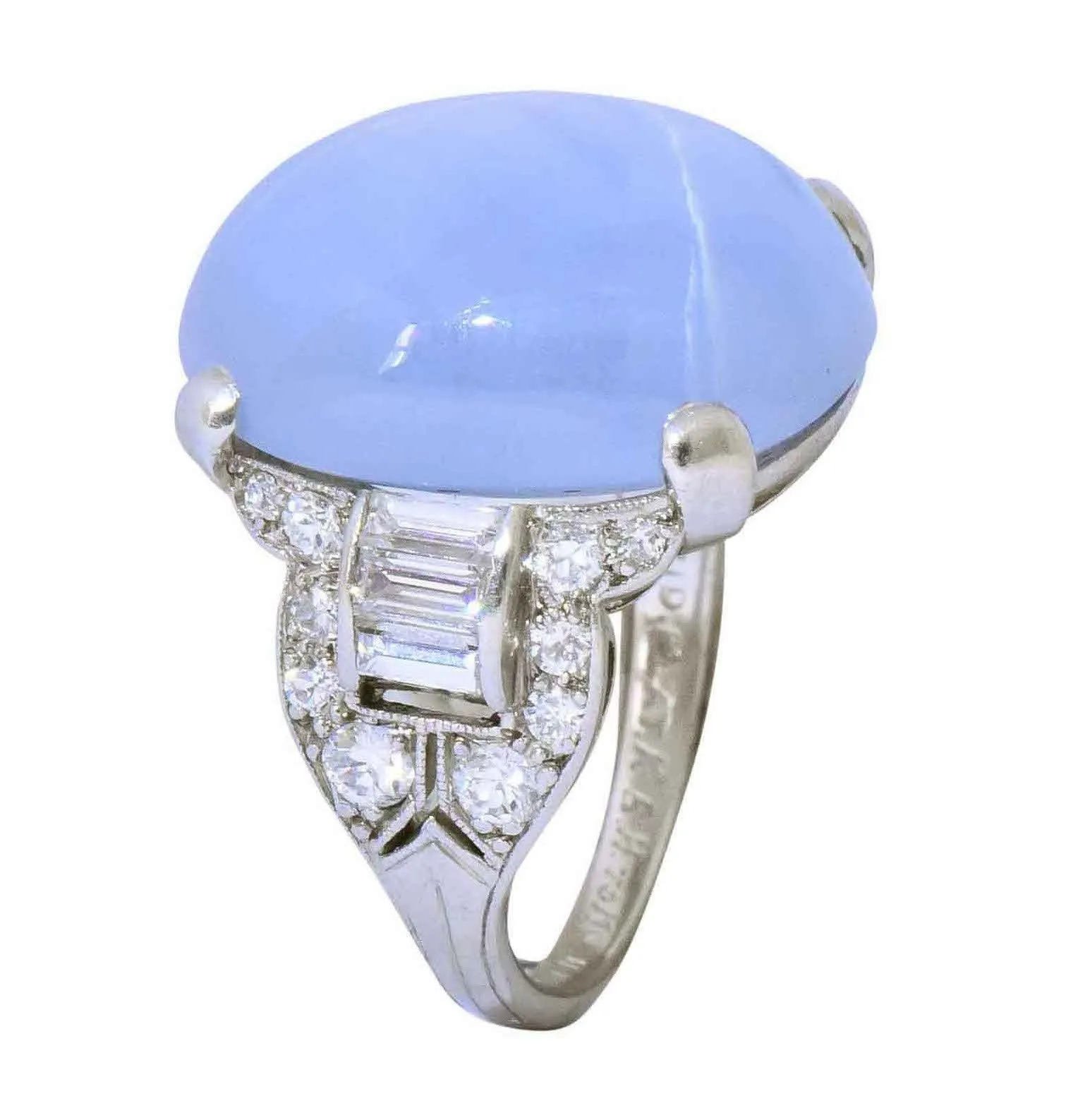 Tiffany & Co. Art Deco 21.00 CTW Star Sapphire Diamond Platinum Cocktail Ring