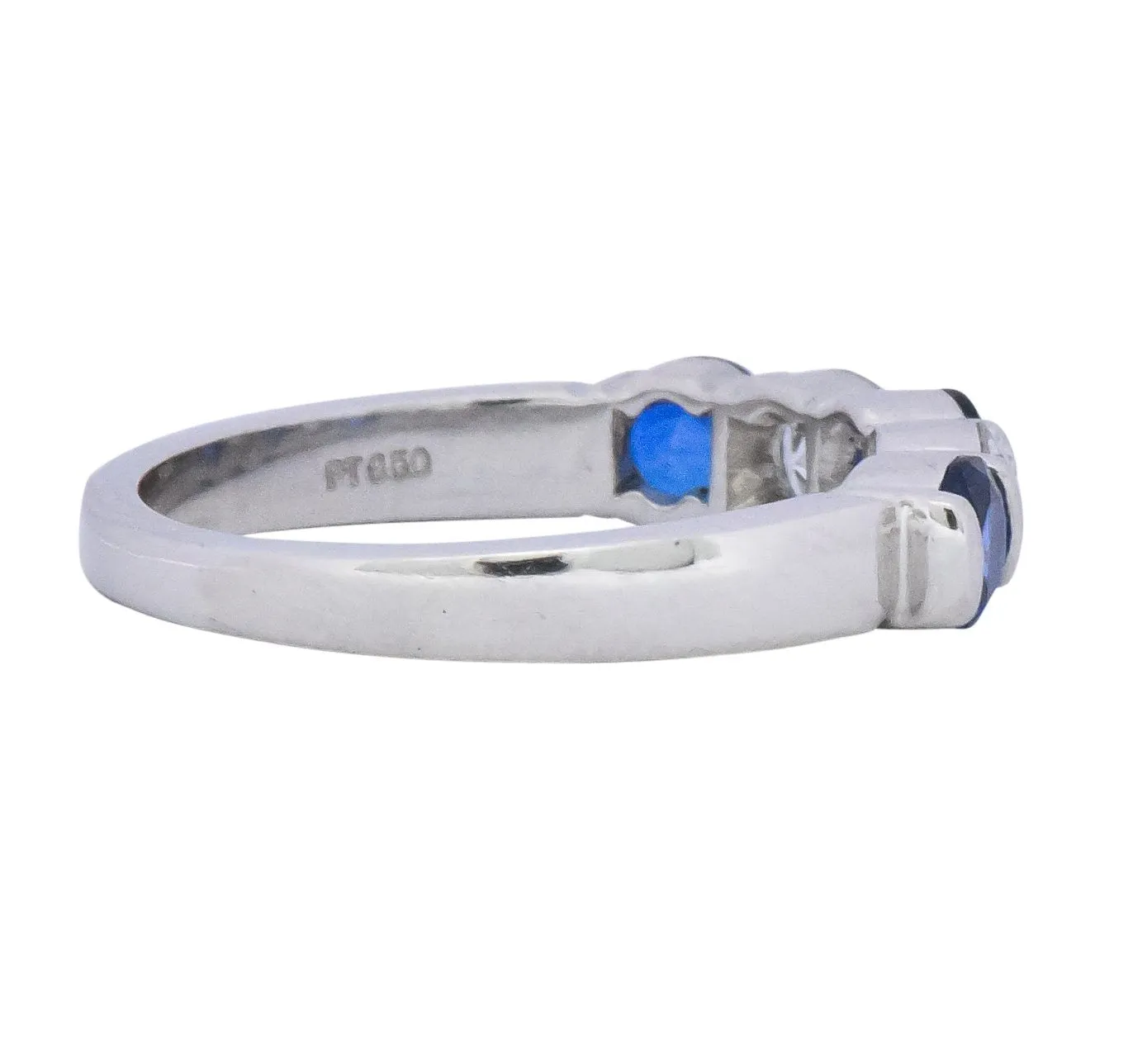 Tiffany & Co. Modern 1.46 CTW Diamond Sapphire Platinum Ring