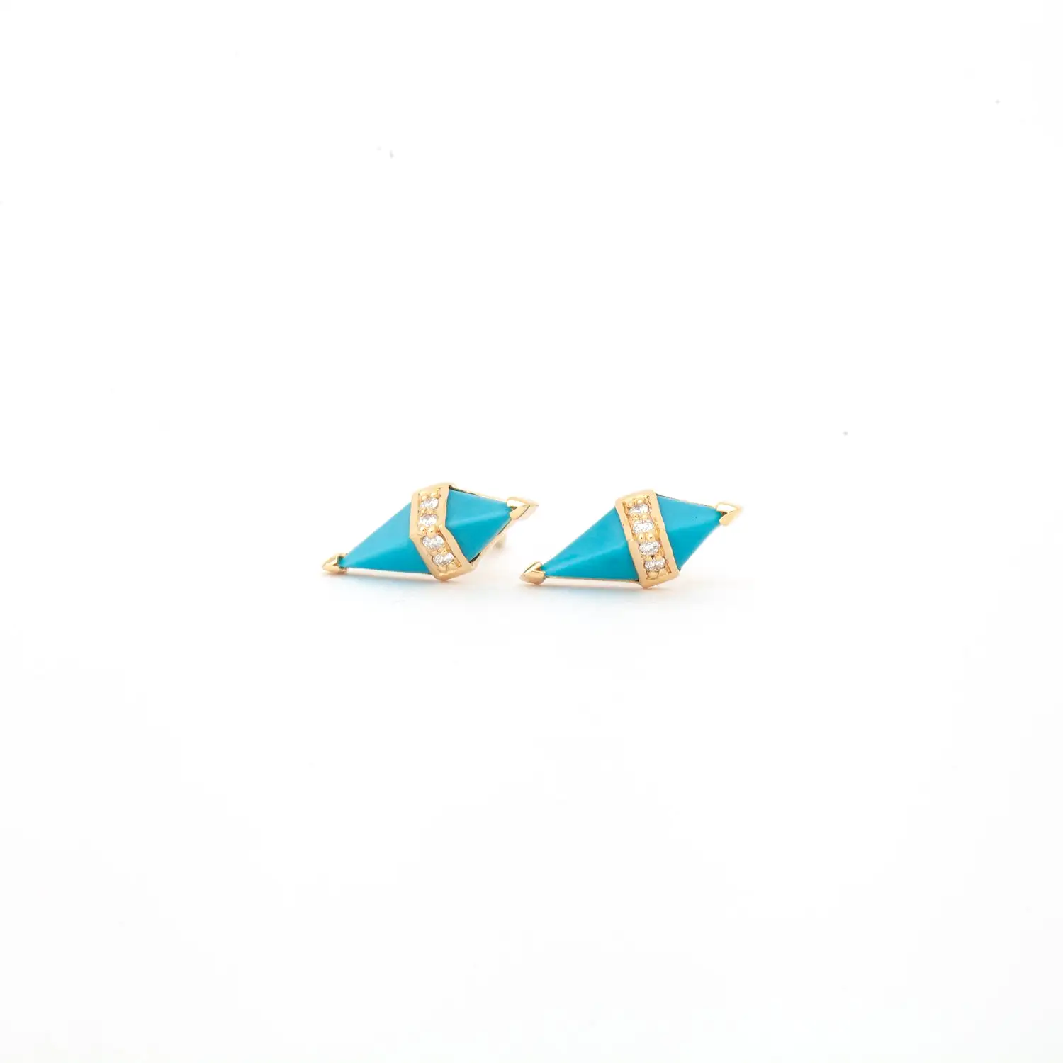 Turquoise & Diamond Pietra Studs