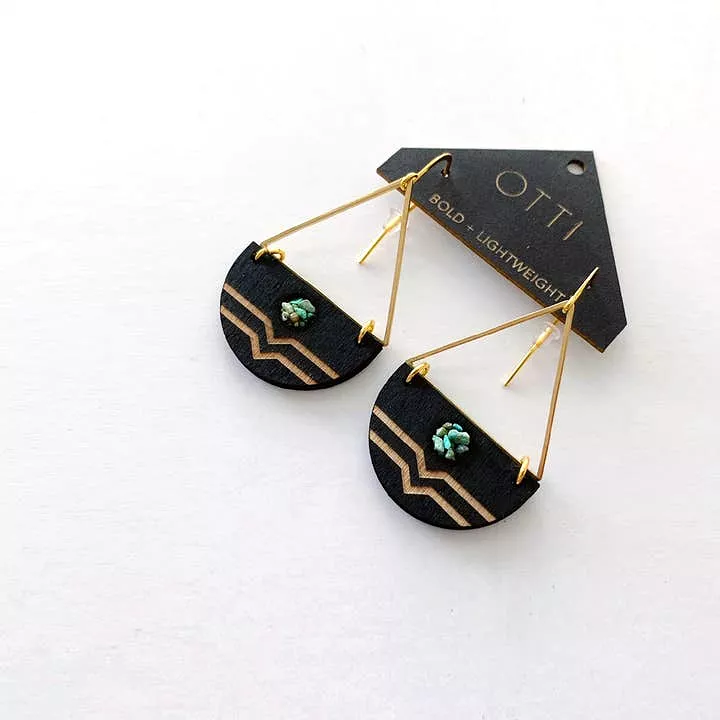 Turquoise Inlay Drop Earring