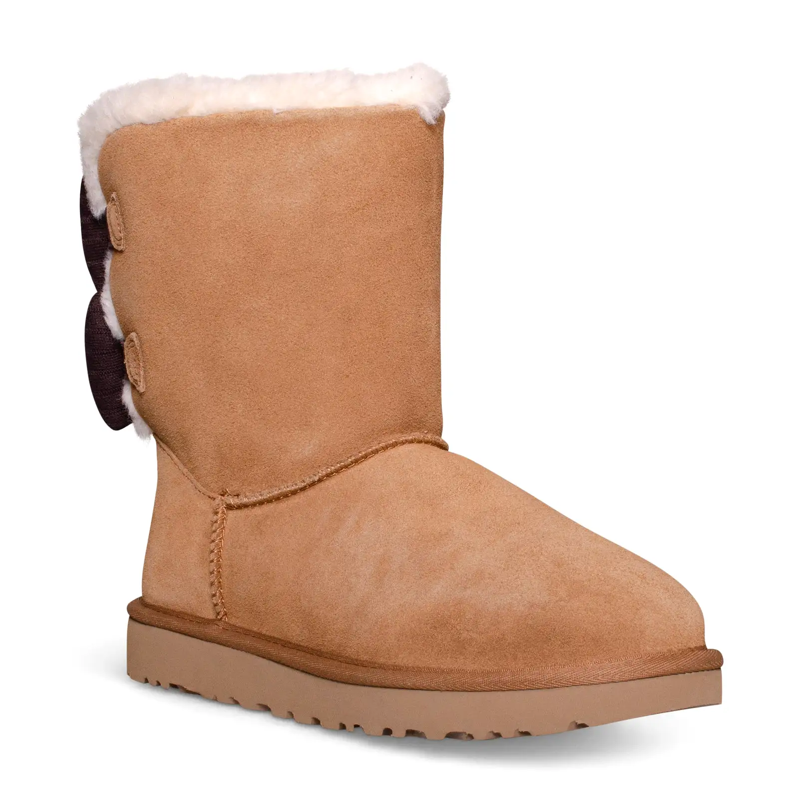 UGG Bailey Ribbed Bow Chestnut Boots - Women's