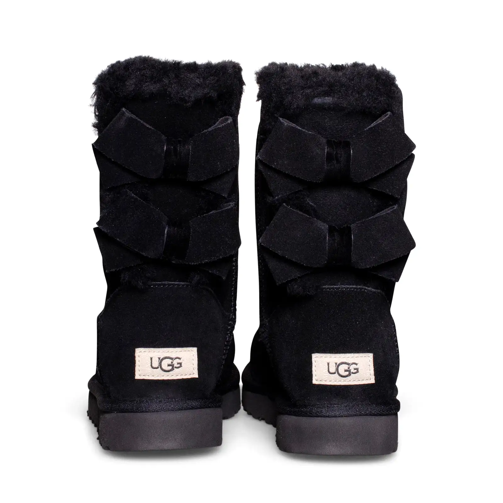 UGG Bailey Suede Bow Black Boots - Women's