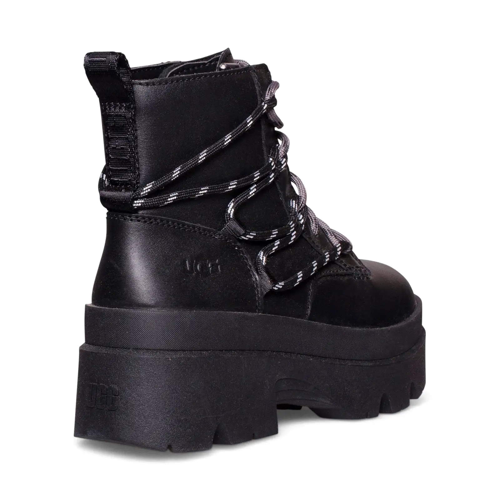 UGG Brisbane Lace Up Black Boots - Women's