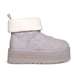 UGG Classic Mini Platform Felted Grey Boots - Women's