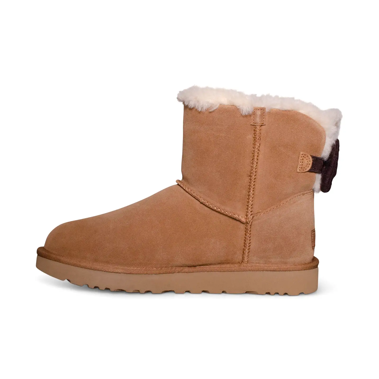 UGG Mini Bailey Ribbed Bow Chestnut Boots - Women's