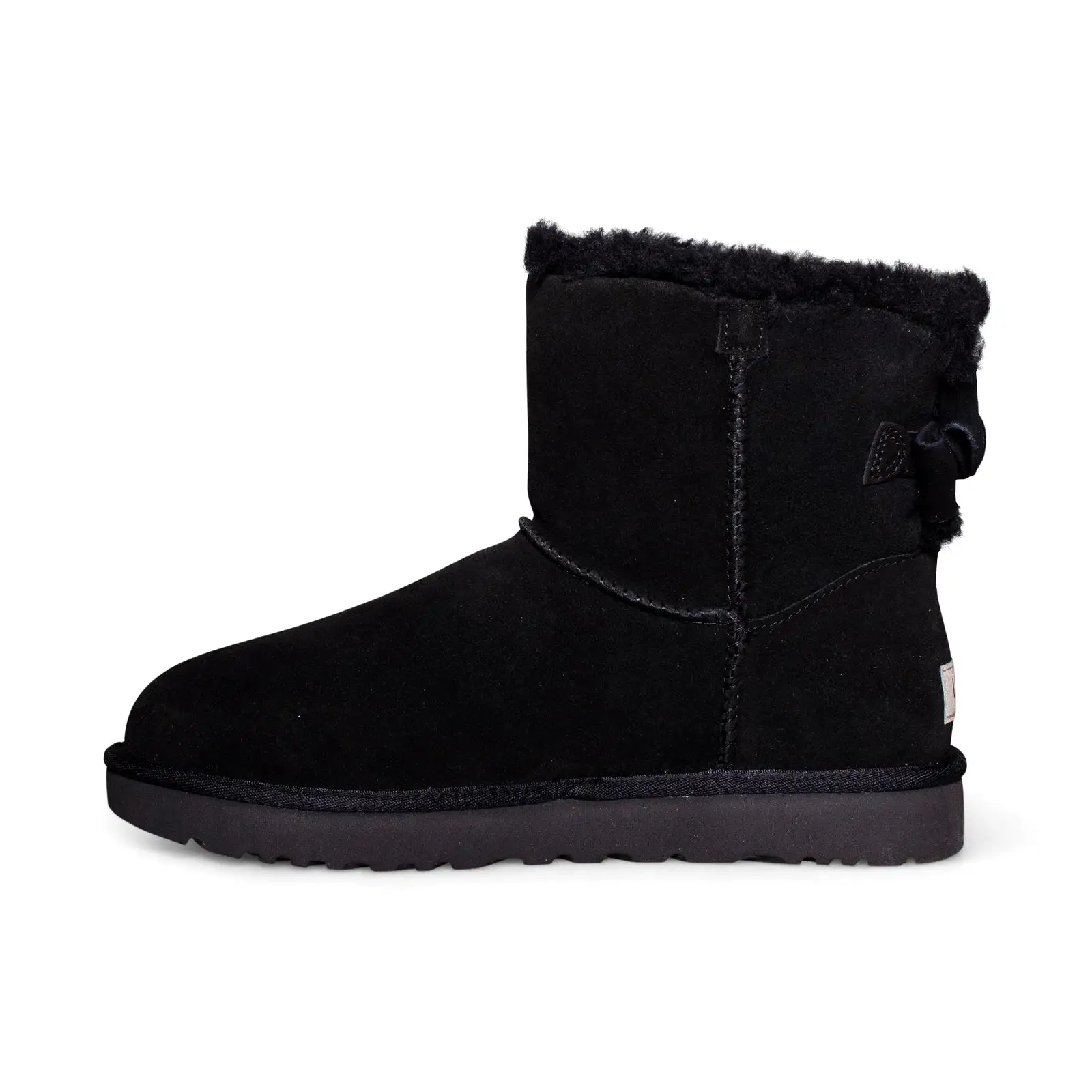 UGG Mini Bailey Suede Bow Black Boots - Women's