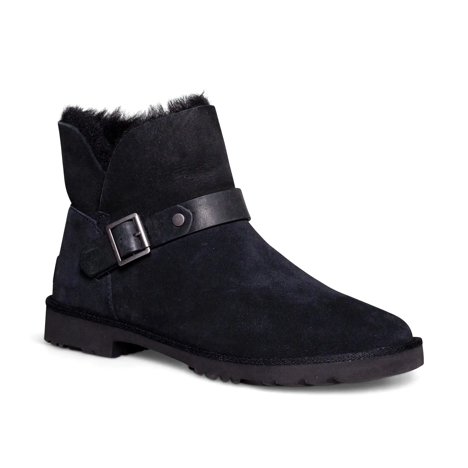 UGG Romely Short Buckle Black Boots - Women's