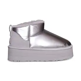 UGG Ultra Mini Platform Hi Shine Silver Boots - Women's