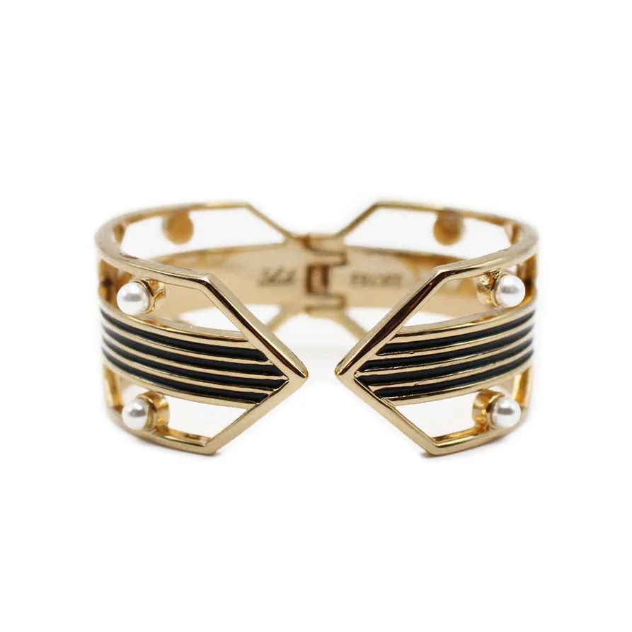 Verto Pearl Art Deco Hinge Bracelet