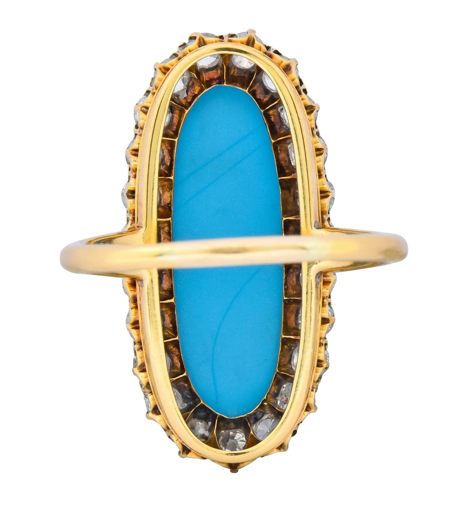 Victorian Tiffany & Co. 2.00 CTW Diamond Turquoise 18 Karat Gold Cluster Ring Circa 1880