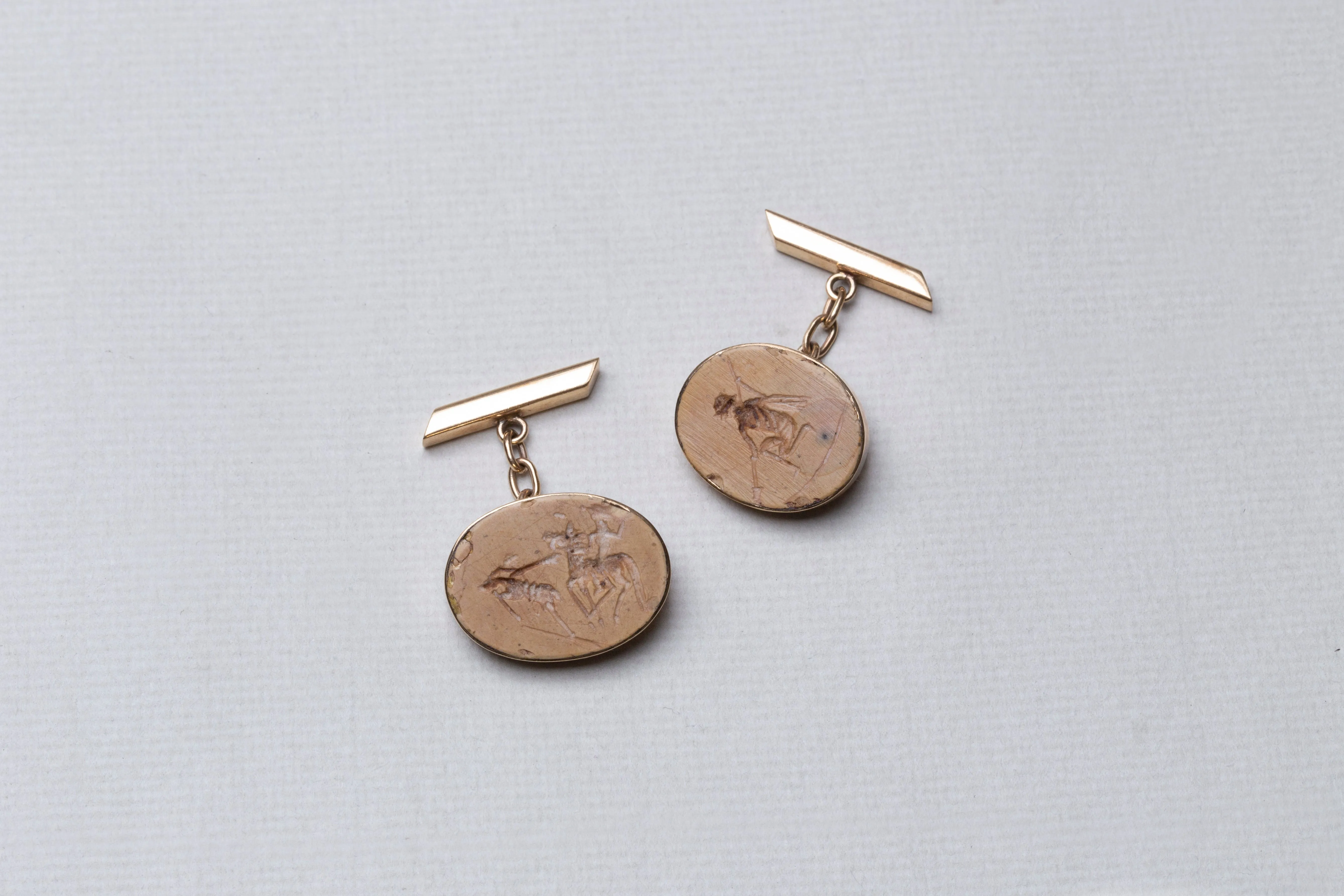 Vintage 9ct Gold Cufflinks with Engraving