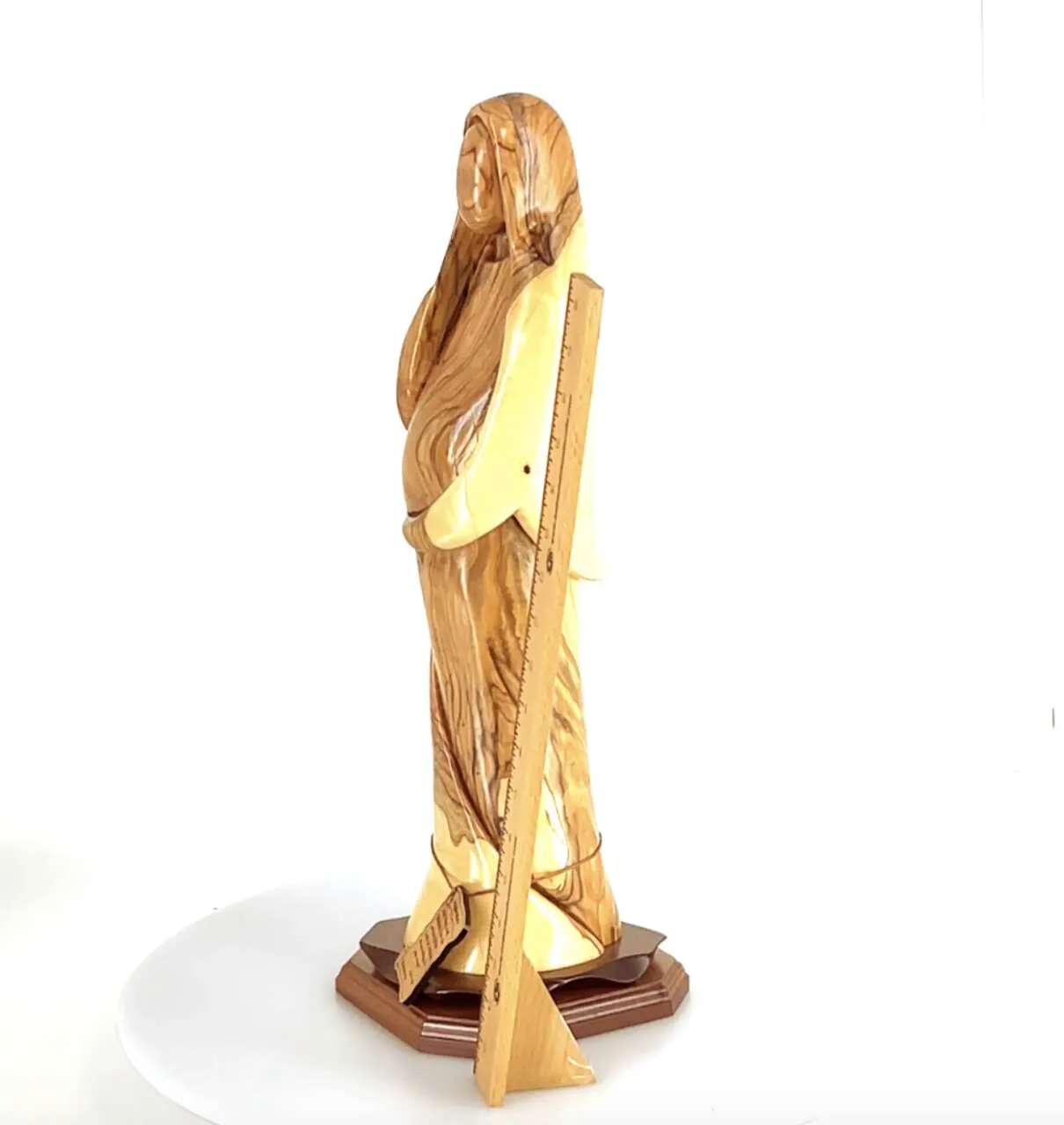 Virgin Mary  Our Lady Mother of Hope Abstract Statue, 22.5Olive Wood Carving from Holy Land