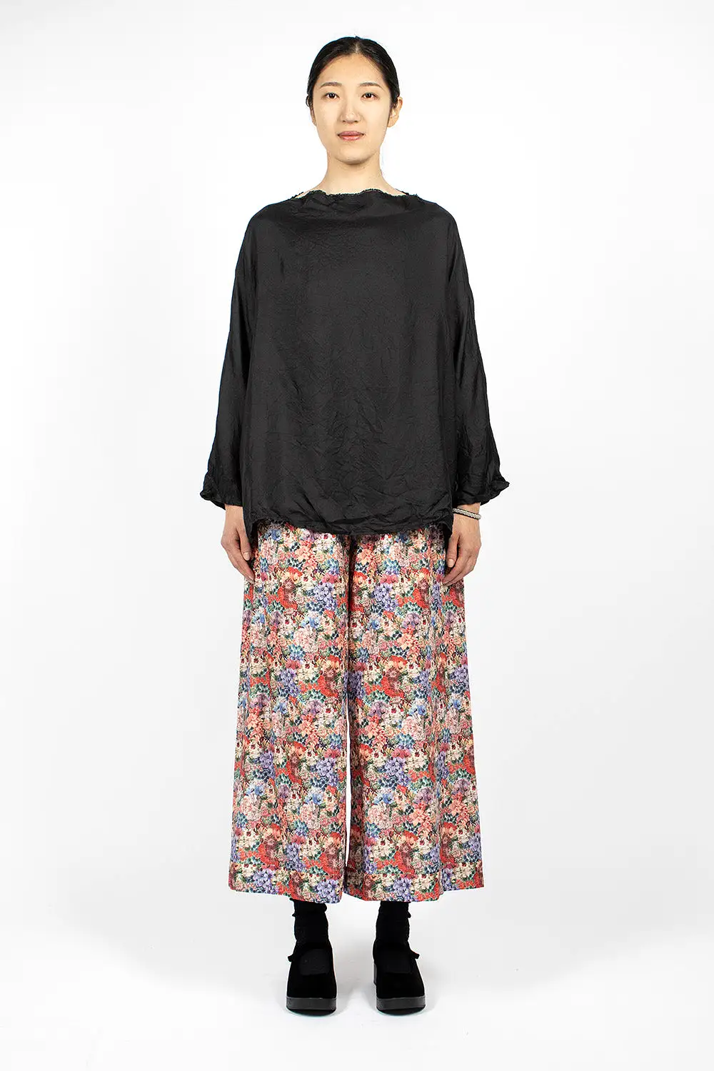 Wide Pyjama Trousers Pink Flowers