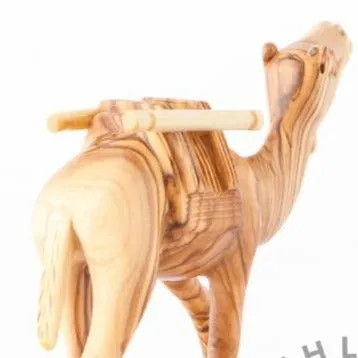 Wooden Camel with Harness Carving, Nativity Figurine, 5.3