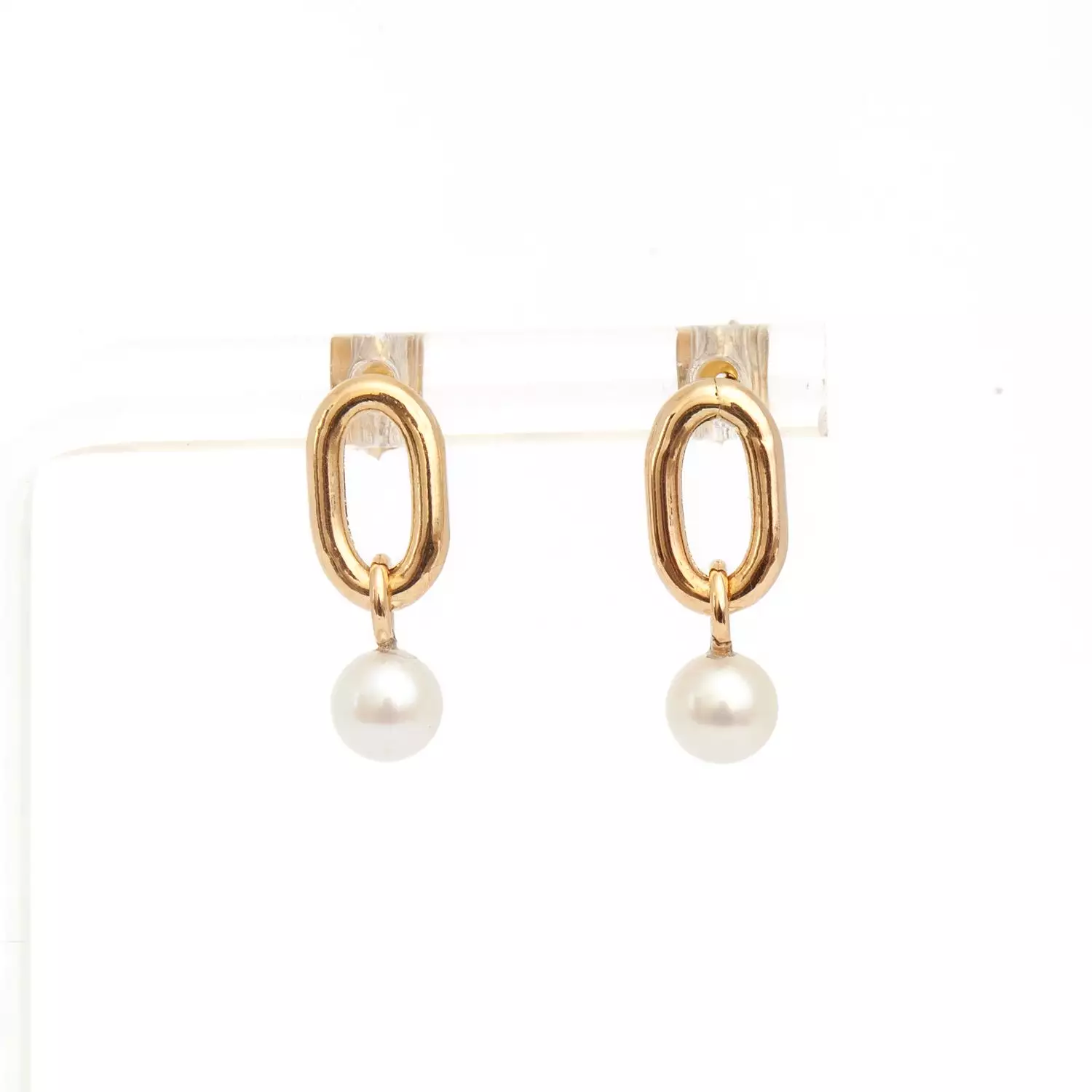 XXL Link & Dangling Pearl Earrings