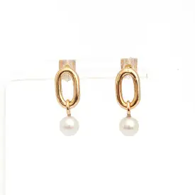 XXL Link & Dangling Pearl Earrings