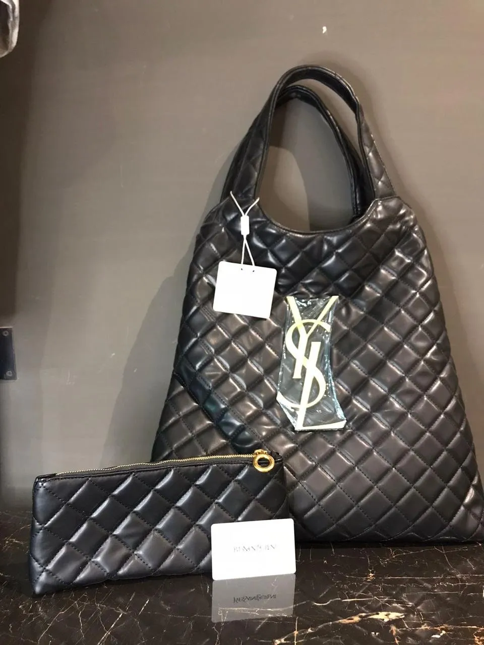 YSL ICARE MAXI SHOPPING BAG IN QUILTED LAMBSKIN - The Nucleus Clothing